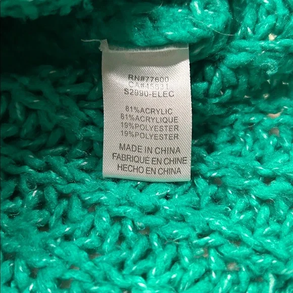 Women’s Saltwater LUXE Kelly Green Cropped Mock NeckSweater – Oversized| Small - Picture 6 of 6